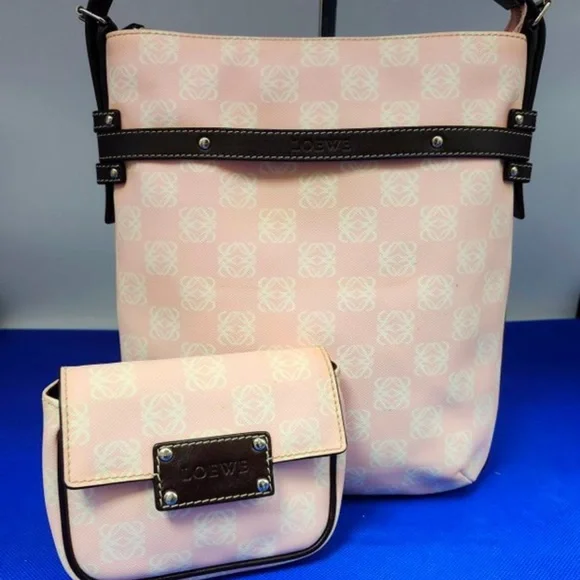 Loewe Pink and White Crossbody Bag